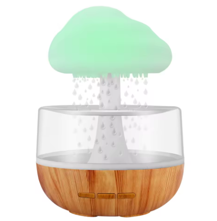 Humidificateur de pluie diffuseur d'huile essentielle pour la maison avec lumière LED 7 couleurs